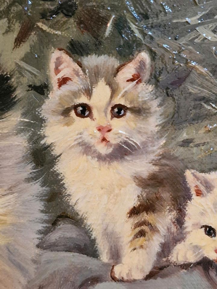 Gemälde Benno Kögl (1892-1973) Mutterkatze mit 4 Jungen in Bonn