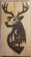 Hirschbild Waldbild Handarbeit Lasergravur 10x 18,5 cm Bayern - Bruckberg bei Landshut Vorschau