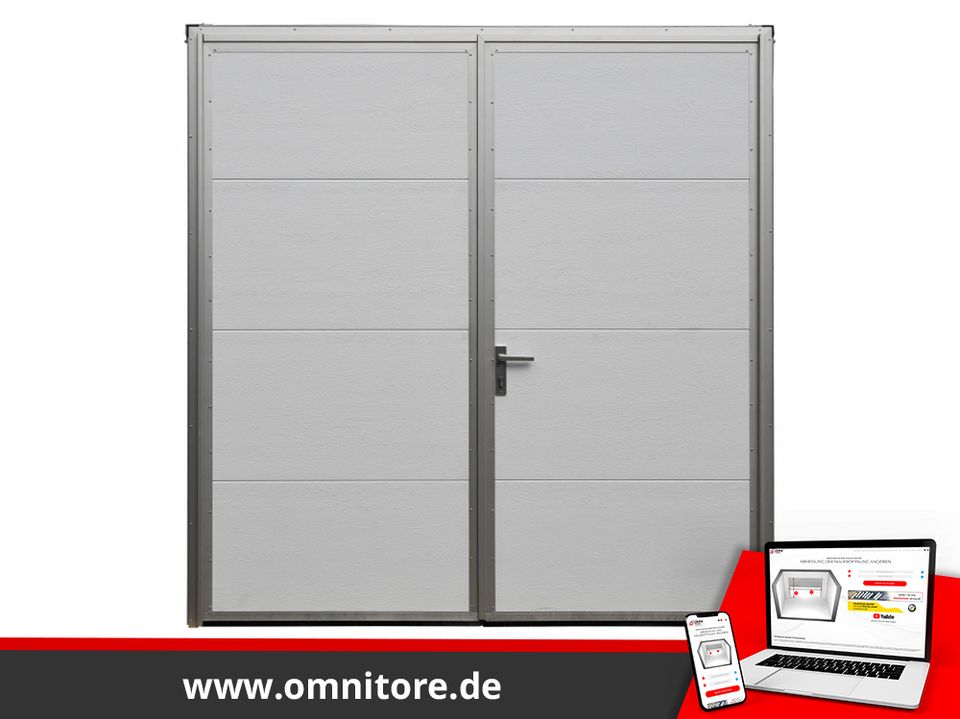 Anthrazit Aluminium Tor aus Polen KOSTENLOSE VERSAND Isoliert Flügeltor Garagentor optional mit Fenster Doppelflügeltor 2200 x 2000 mm GARAGENTOR KONFIGURATOR in Görlitz