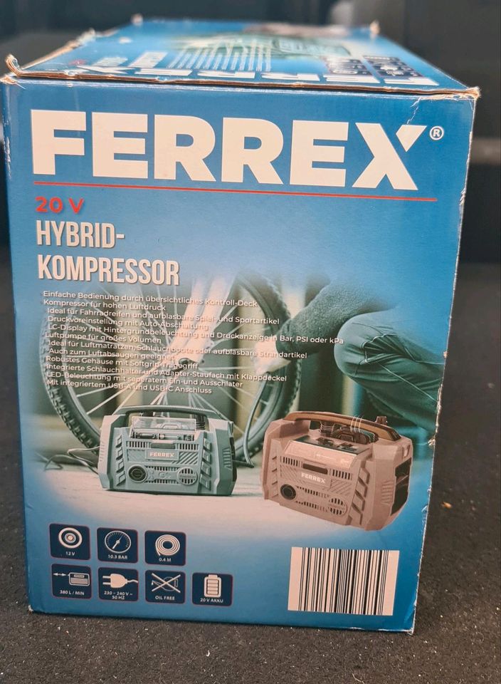 FERREX® 20-V-Akku Kompressor USB Anschluss und LED Arbeitsleuchte in  Baden-Württemberg - Bad Wimpfen, Tastatur & Maus gebraucht kaufen