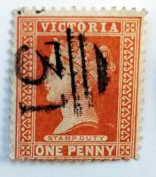 VICTORIA, Stamp duty England, One Penny, sehr alte Briefmarke Nordrhein-Westfalen - Lippstadt Vorschau