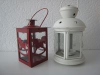 2 Laternen / Teelichter, weiß und rot Nordrhein-Westfalen - Neuss Vorschau
