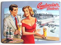 Budweiser Brauerei - Blechschild 20 x 30 cm - Paar am Flughafen # Sachsen - Eilenburg Vorschau