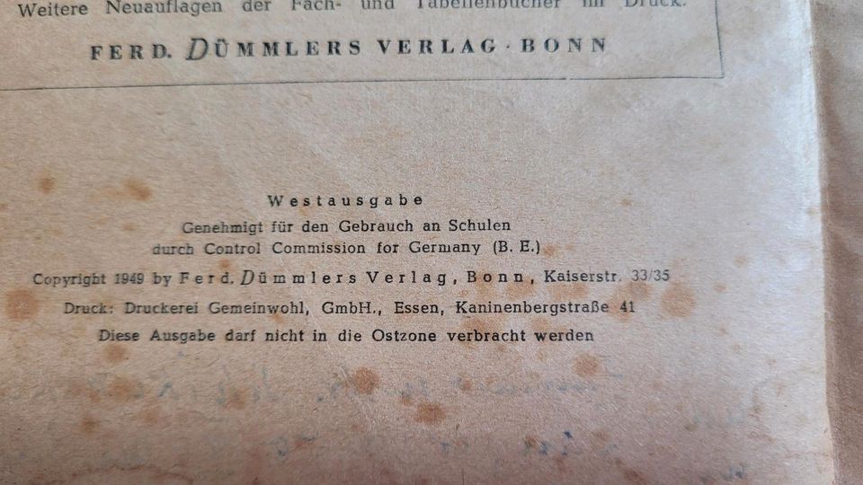 Tabellenbuch für Bau-und Holzgewerbe 1949 in Düsseldorf