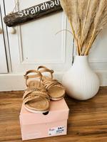 NEU Sandalen Gold beige braun Gr. 36 ungetragen Nordrhein-Westfalen - Lage Vorschau