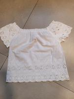 Carmenbluse Sommer weiß Baumwolle Lochstickerei  38 M Sachsen-Anhalt - Sangerhausen Vorschau