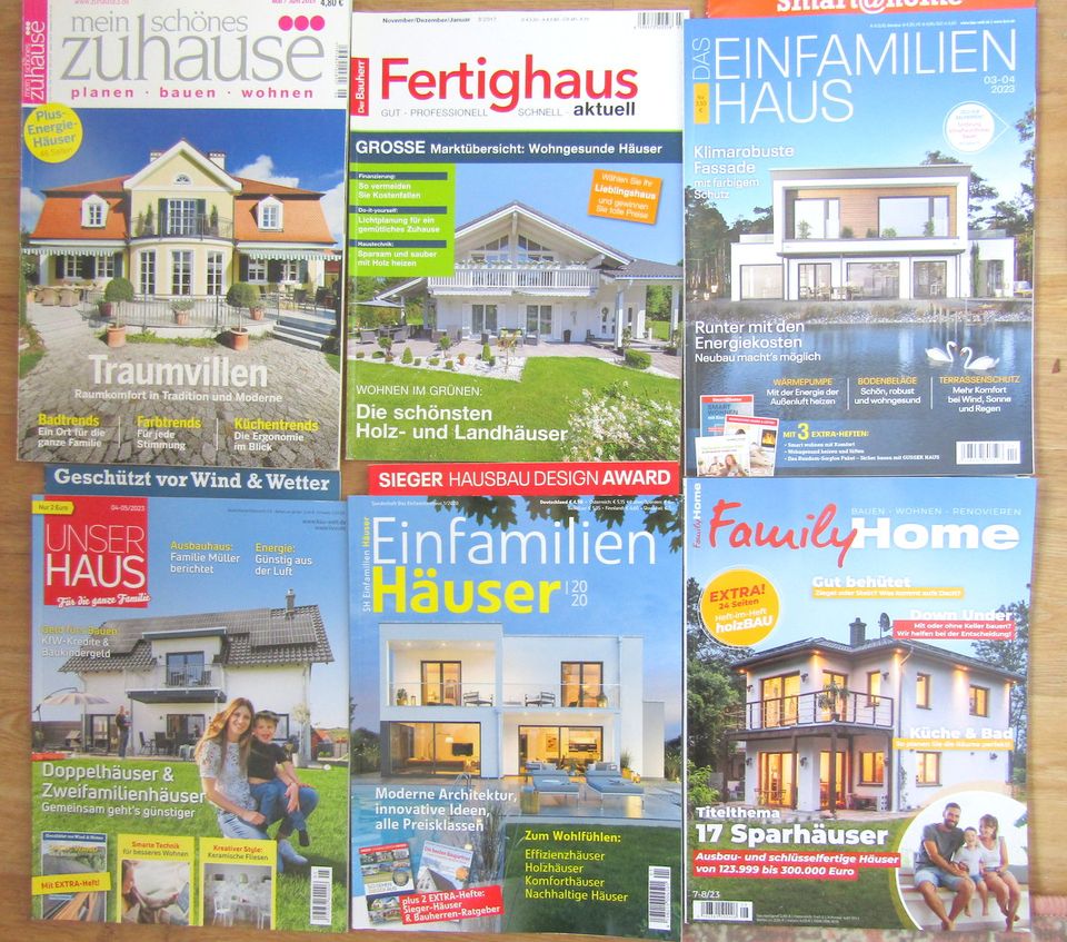 6 verschiedene Bau & Wohnzeitschriften versch. Jahrgänge in Hamburg