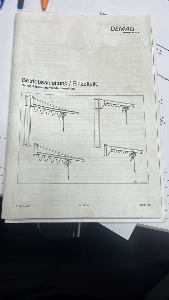 Hallenkran Säulenkran Demag 1000KG in Schwäbisch Gmünd