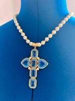 Perlenkette mit Aquamarin Kreuz Bayern - Adelsdorf Vorschau