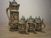 JW Remy,Krug und Seidel,Steingut,ca 1900,7tlgSet, m.Deckel Bayern - Naila Vorschau
