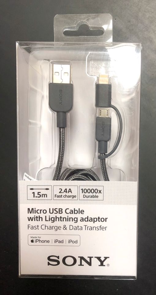 Sony Micro USB Kabel mit Lightning Adapter 1.5 m in Potsdam