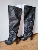 Stiefel Overknee schwarz Leder Größe 38 sehr hochwertig Niedersachsen - Edewecht Vorschau