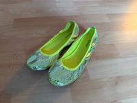 Glitzernde Ballerinas Neon Gelb-Grün Silber 36 Festlich Schuhe Nordrhein-Westfalen - Gummersbach Vorschau