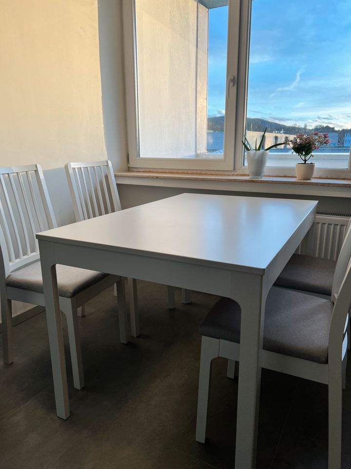 EKEDALEN Tisch und 4 Stühle, Esstisch weiß/Orrsta hellgrau in Hagen