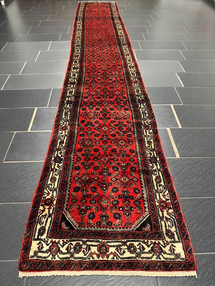 Handgeknüpfter Perser Orientteppich: Hamadan Läufer 490x82cm in Wuppertal