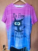 Shirt Damen Größe 2XL Neuwertig pink blau Katze Thüringen - Hermsdorf Vorschau