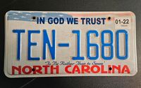 Kennzeichen USA North Carolina "IN GOD WE TRUST" TEN-1680 Nordrhein-Westfalen - Dülmen Vorschau