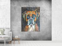 Original Bild Acryl Gemälde Hund Boxer Dog Portrait Gesicht bunt Nordrhein-Westfalen - Porta Westfalica Vorschau