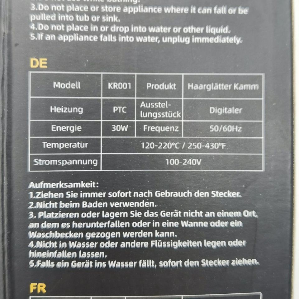 A04 Bartglätter Kamm Männer Ionisches Bartglätteisen 120-220 °C in Hamburg