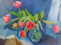 Ölgemälde,  Blumen, Tulpen,  30x40 Bayern - Tegernsee Vorschau