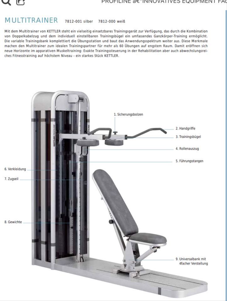 KETTLER PROFILINE MULTITRAINER 7812-001 in Wurzen