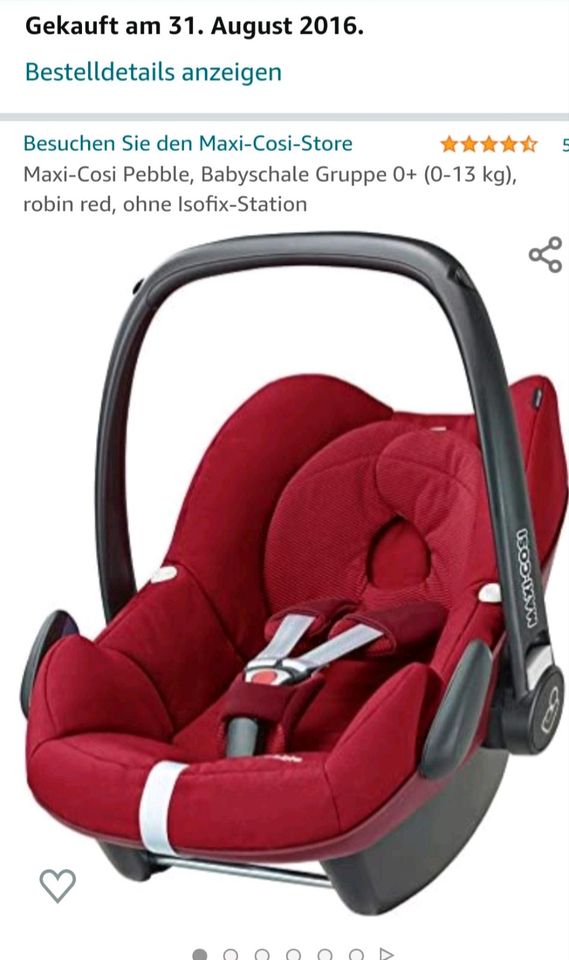 Maxi Cosi Pebble inkl. ISOFIX Station fürs Auto in Heidesee