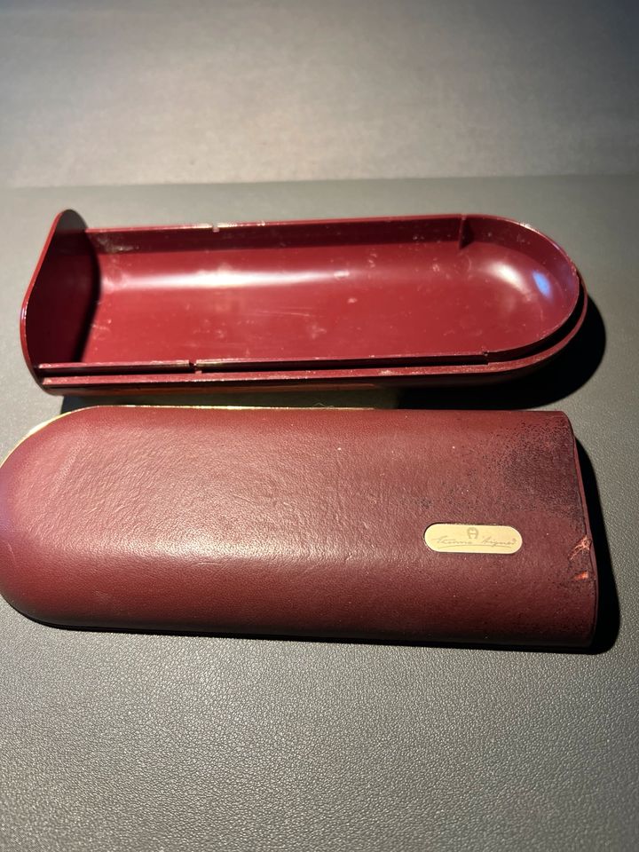 AIGNER Vintage Brillenbox Brillenetui Etui Box Brille Bordeaux in Mannheim