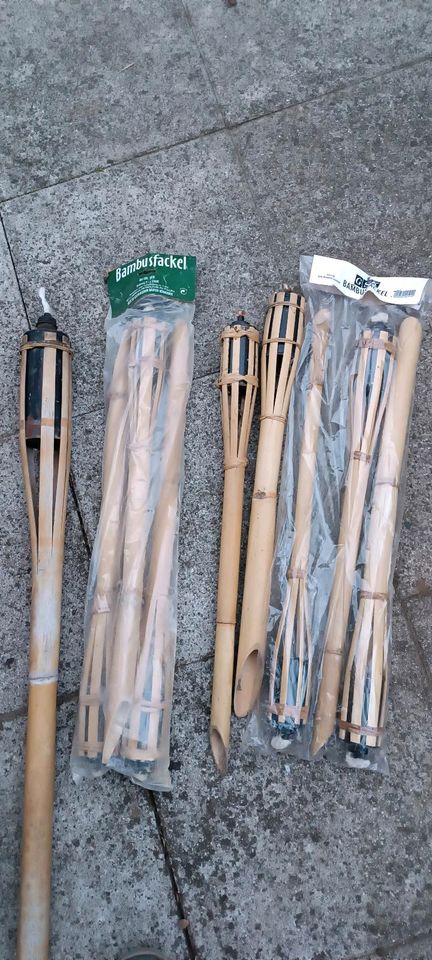 8 Bambusfackeln Gartenfackeln 60cm OVP 1* groß Zubehör in Radeberg