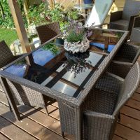 Gartenmöbel Rattanoptik Tisch und 4 Stühle inkl Abdeckplane Niedersachsen - Werlte  Vorschau