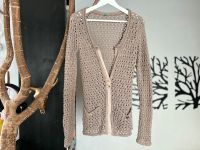 Cardigan BENETTON beige braun Lochmuster Strick-Jacke Grobstrick Dortmund - Innenstadt-West Vorschau