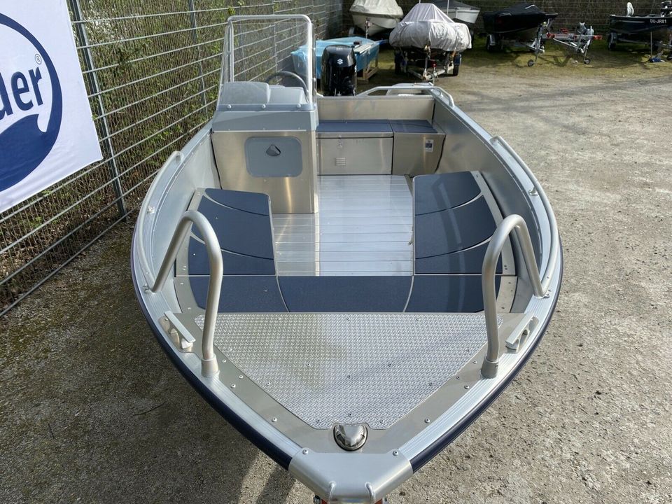 Linder 460 Arkip mit Suzuki 50 und Pega Trailer Angelboot in Recklinghausen