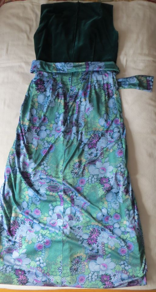 Sommerkleid Kleid vintage 70er 80er Jahre Gr. 40 Blumen Samt in Linden