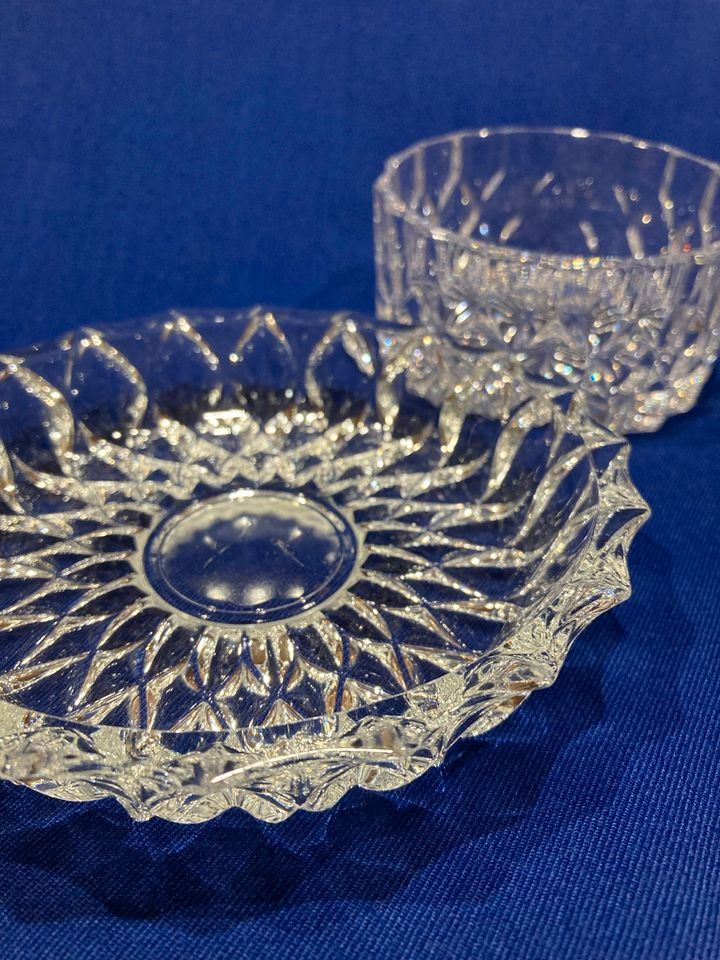 VINTAGE ♥️ Kristall Glasschale Dekor Diadem Walther Glas Schale in Worms