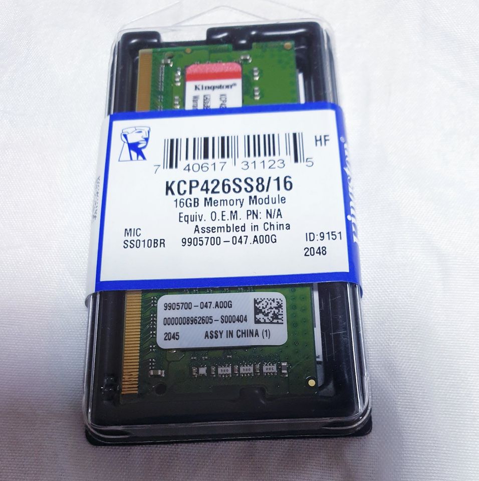 Kingston 16GB Memory KCP426SS8/16 ‎DDR4 neu, nicht geöffnet. in Dresden