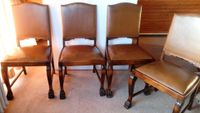 4 Stühle, Massivholz, Leder, 60er Jahre, lederbezogen Nordrhein-Westfalen - Erftstadt Vorschau