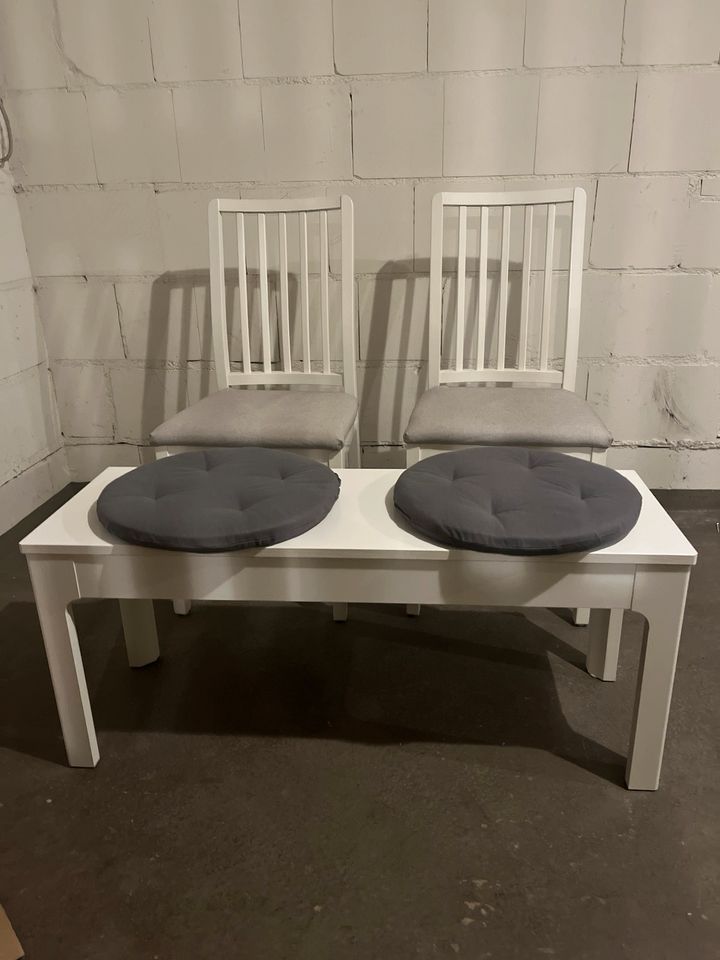 2x Ekedalen Stühle und Sitzbank Ikea weiß in Köln