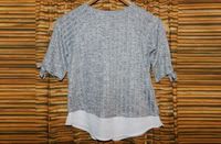 Gr.140 Shirt Feinstrick grau Lagen-Look schulterfrei - Primark Niedersachsen - Einbeck Vorschau