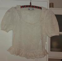 Häkelpullover kurzarm beige sand Zara S 36 164 neu Spitze Thüringen - Tüttleben Vorschau