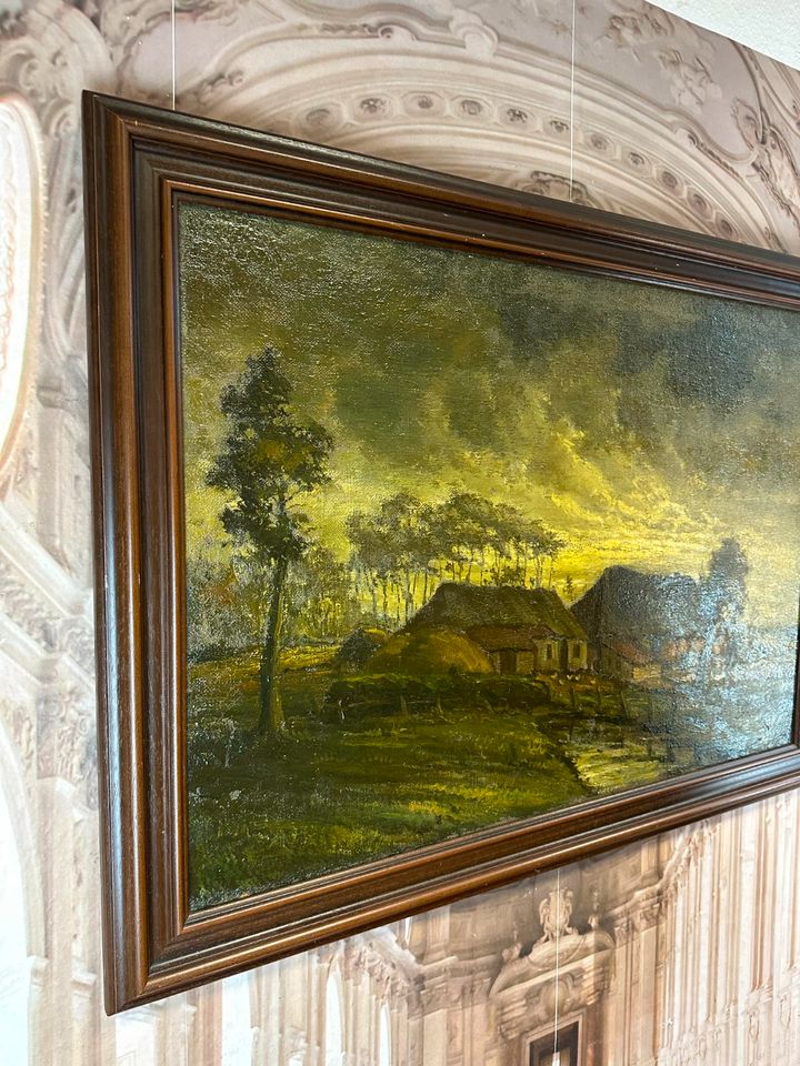 ÖLGEMÄLDE HÄUSER IN LANDSCHAFT HOLLÄNDISCHE SCHULE SIGNIERT A. VORSTERMAN 100x70cm - Versand kostenlos - Wir sind für Sie da lokal in 86830 Schwabmünchen oder online ARTHOME24 in Schwabmünchen