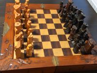 Alte Schachspiel mit Holzfiguren Hessen - Butzbach Vorschau