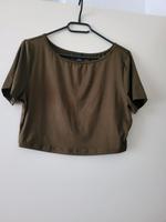 Damen Cropped T-Shirt | Khaki Grün | Shein | Gr. L Köln - Porz Vorschau
