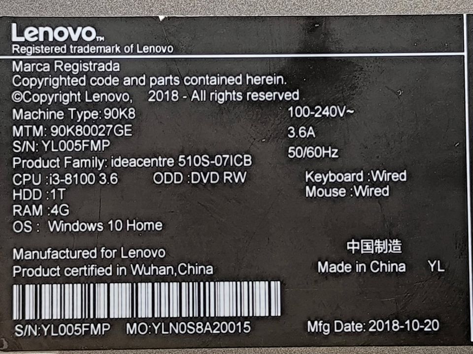 leistungsstarker Mini PC - Lenovo IdeaCentre 90K8 i3-8100 16GBRAM in Kelsterbach