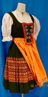 Tiroler Dirndl Gr 36 olivgrün-orange Vintage Dirndlbluse Schürze Thüringen - Themar Vorschau