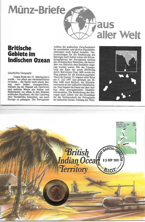 Britische Gebiete im indischen Ozean - Münzbriefe aus aller Welt in Walldürn
