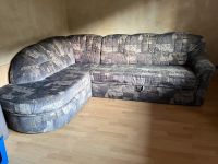 Blau gemusterte Couch/Schlafcouch abzugeben Hessen - Eichenzell Vorschau