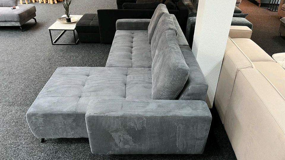 Sofa Couch elektrisch Cord grau Wohnlandschaft Möbel Outlet Hütte in Georgsmarienhütte