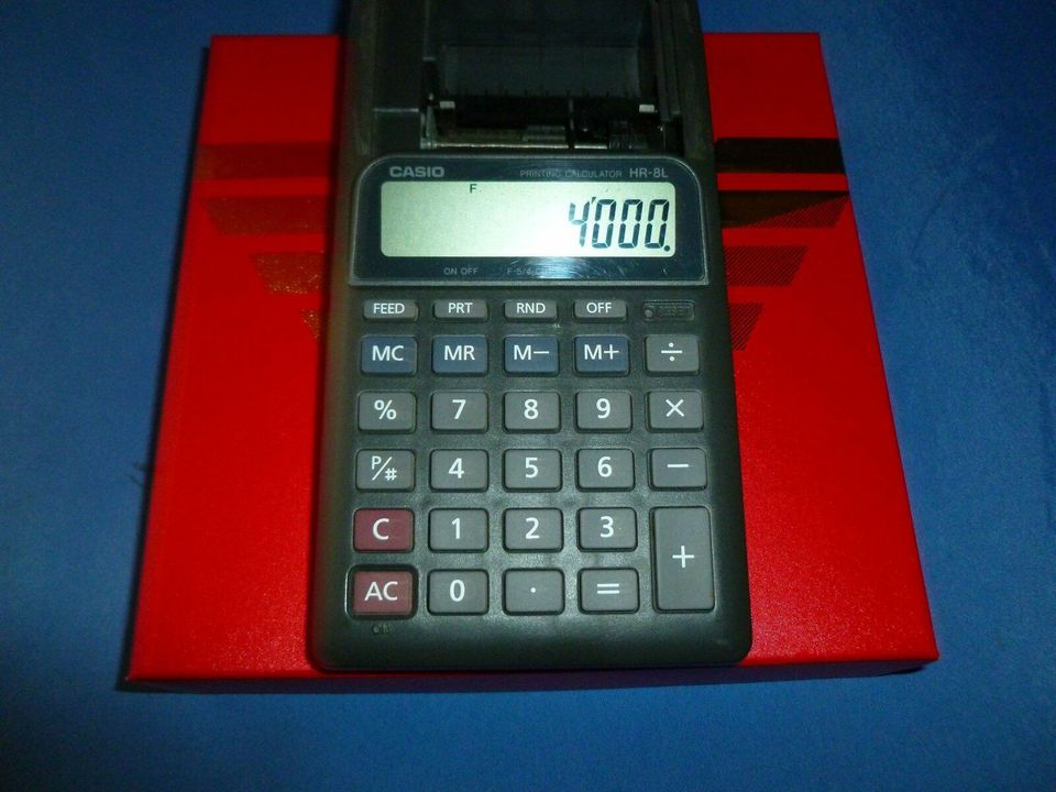 1 original Casio Printtaschenrechner mit Rollenhalter von 1990* in Schopfheim