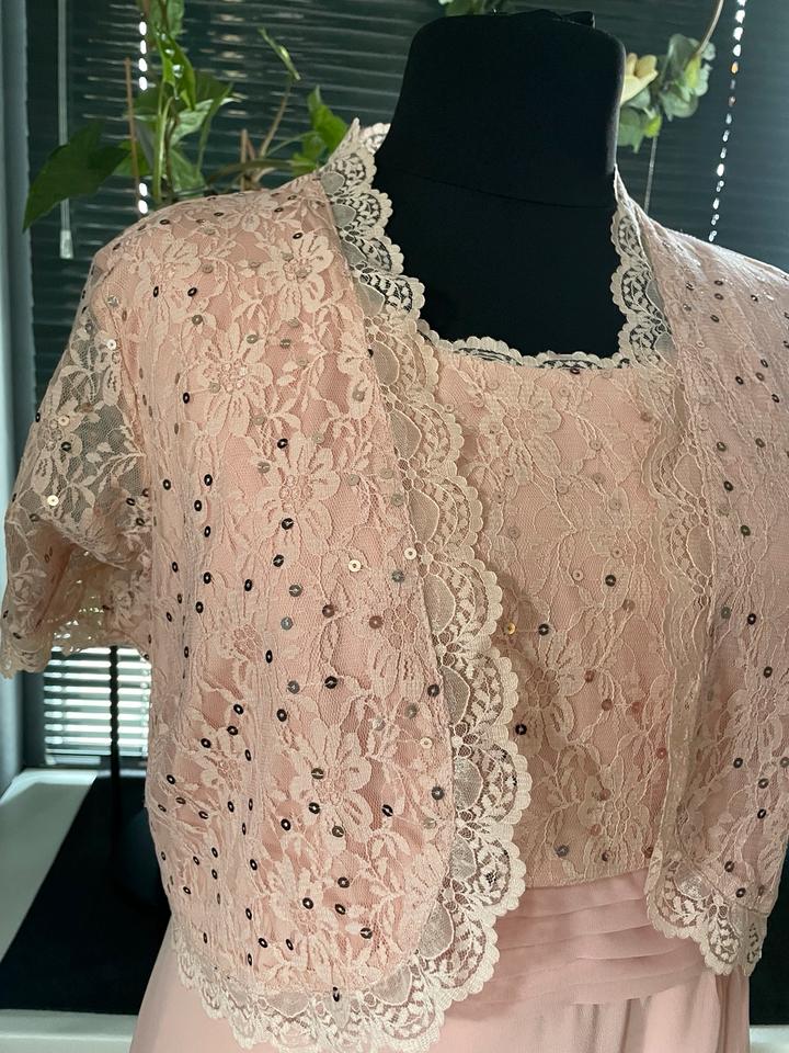 Abend -/ Hochzeits Kleid Cocktail Abschluss Rosa Spitze Gr. 54 in Uelzen