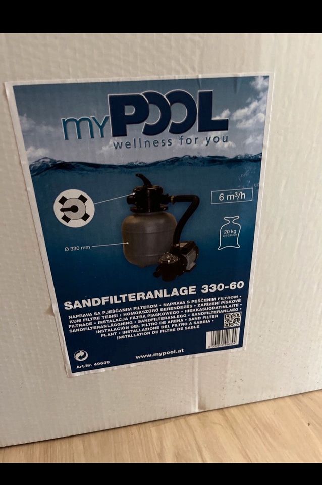 MyPool Sandfilteranlage 330-60 Pumpe Poolpumpe 330mm 6m3 NEU OVP in Würzburg