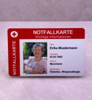 Notfallkarte, Karte, Plastikkarte, Personalisiert, Sicherheit Rheinland-Pfalz - Bretzenheim Vorschau
